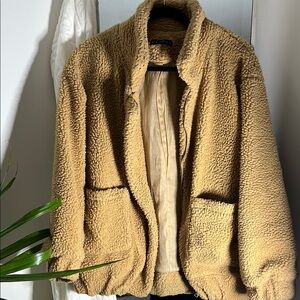 Women's Tan Sherpa Jacket